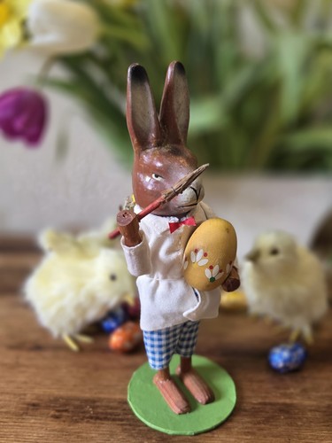 Antiker osterhase pappmache - osterhase,