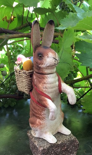 Pappmaché hase mit kiepe zum - mit,